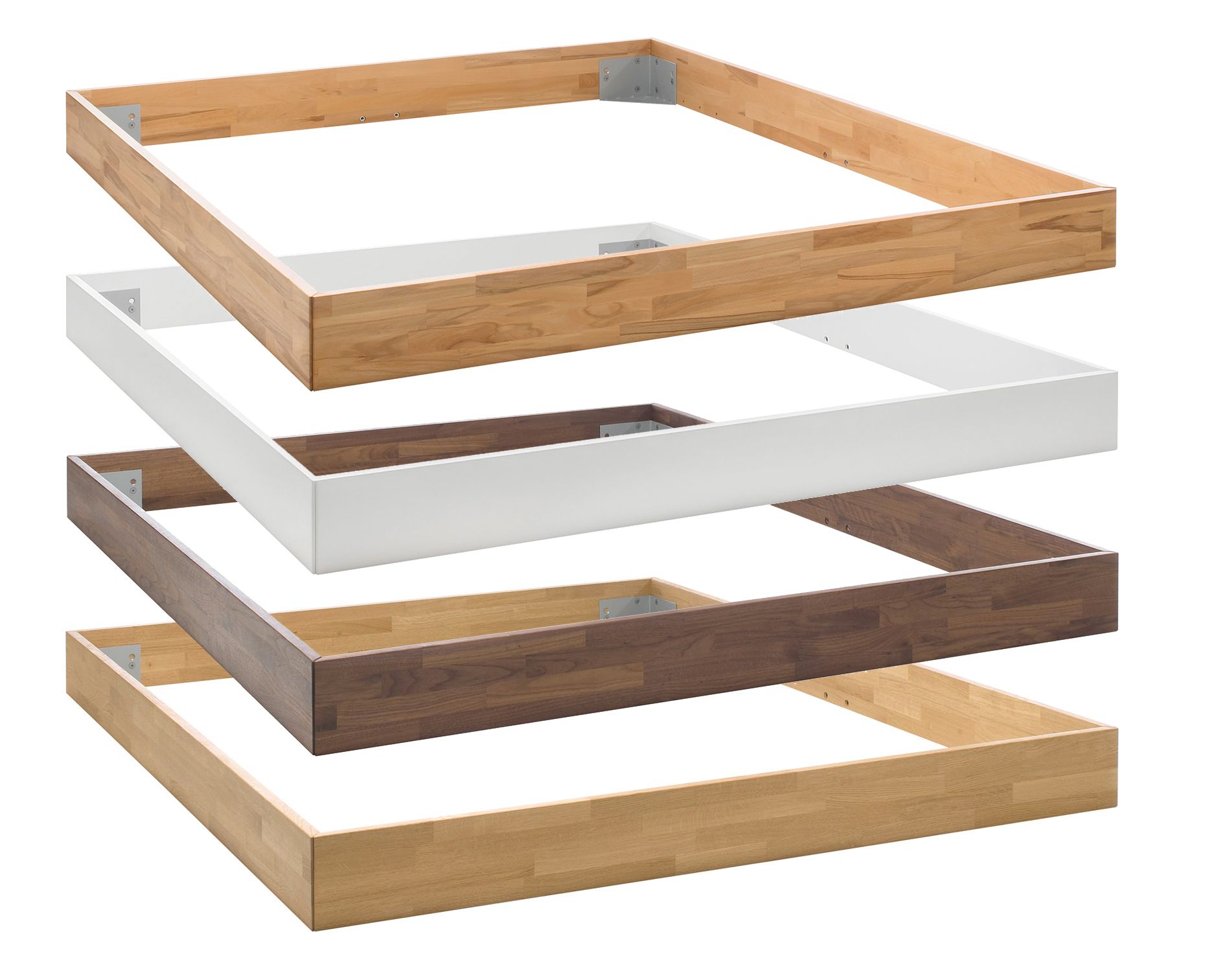 Hasena Moderno Massivholz Bettrahmen Trento 16 200x200 cm / Nussbaum, geölt