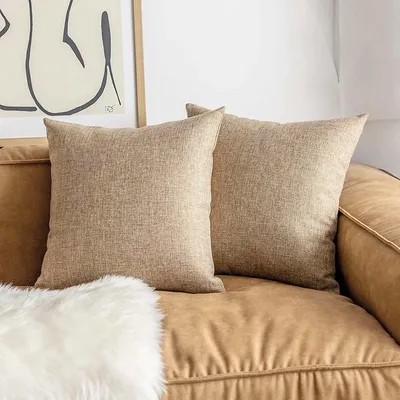 Inyahome 30x50cm 45x45cm Leinen Kissen bezug einfarbig Kissen bezug Sofa Bürostuhl Lenden kissen Image