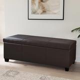 47 Inch Storage Ottoman, Faux Leather Storage Bench Bedroom Bench with Safety Close Hinge, Ottoman with Storage, Foot Rest