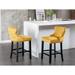 Wing-Back Barstools Set of 2 Gold Dinging Chair Button Insert Kitchen