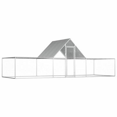 vidaXL Chicken Coop 19.7'x6.6'x6.6' Galvanized Steel