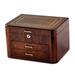Curata Giftware High Gloss Elm Burl Veneer with Double Braided Accents 2-Drawer Locking Wooden Jewelry Box