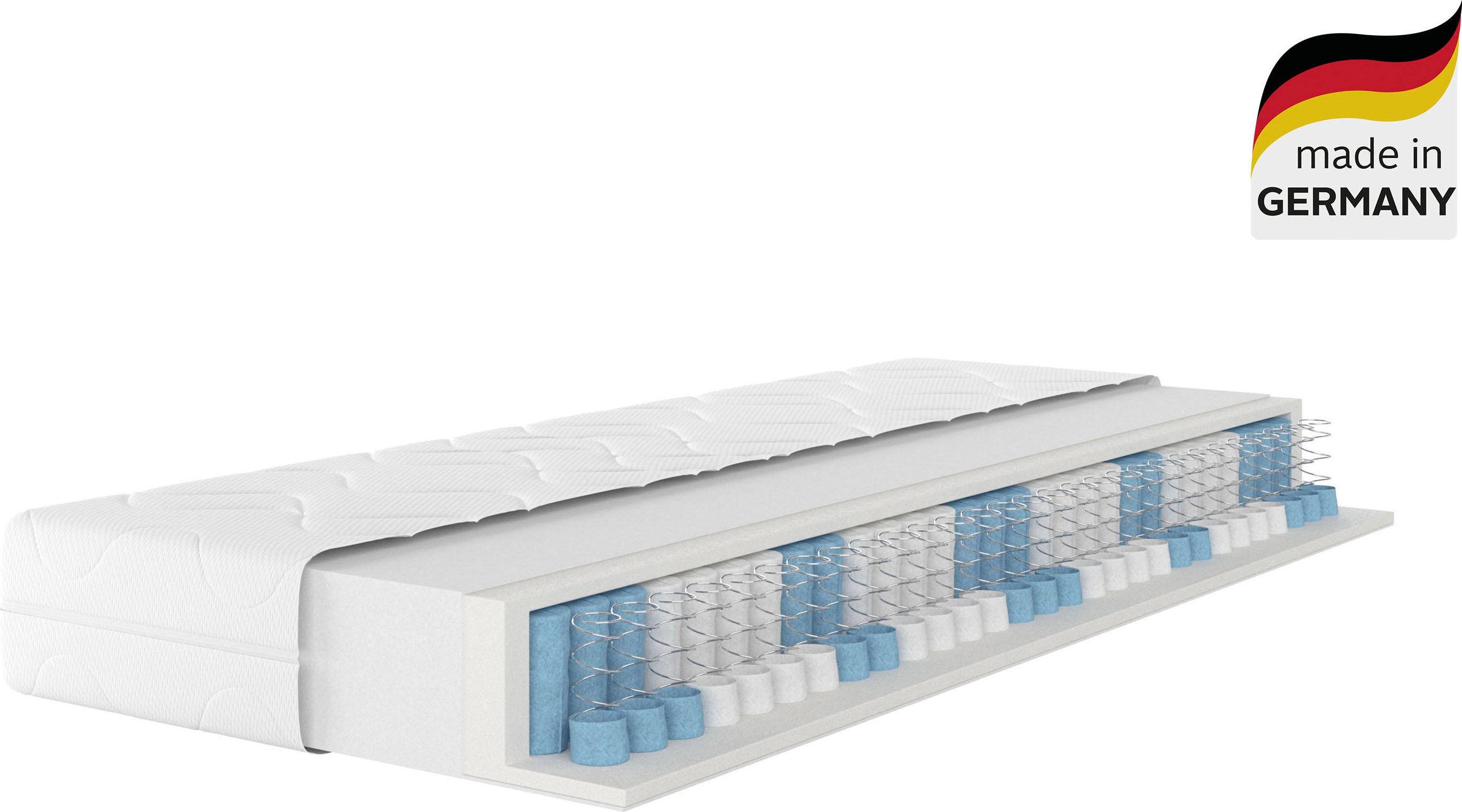 Taschenfederkernmatratze ÄLGDRÖM "Kirkja 7-Zonen Matratze 90x200 cm, 140x200 cm & weitere Größen", weiß, B:90cm H:21cm L:200cm, Obermaterial: 100% Polyester, Matratzen, Matratzen H2 / H3, ergonomisch, atmungsaktiv