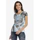 T-Shirt CIPO & BAXX Gr. L, blau (blau, mehrfarbig) Damen Shirts Print