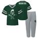 Infant Green Michigan State Spartans Two-Piece Red Zone Jersey & Pants Set