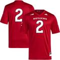 Men's adidas #2 Scarlet Rutgers Knights Premier Football Jersey