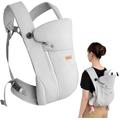 CUBY Baby Carriers from Newborn, Breathable Zipper Ergonomic Easy Wraps Carrier 3D Air Mesh Adjustable Head Neck Support Outdoor Front Backpack Baby Carriers Use Up to Aged 3 Years 44LBS (Light Grey)