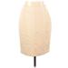 Ann Taylor Casual Pencil Skirt Knee Length: Ivory Print Bottoms - Women's Size 00 Petite