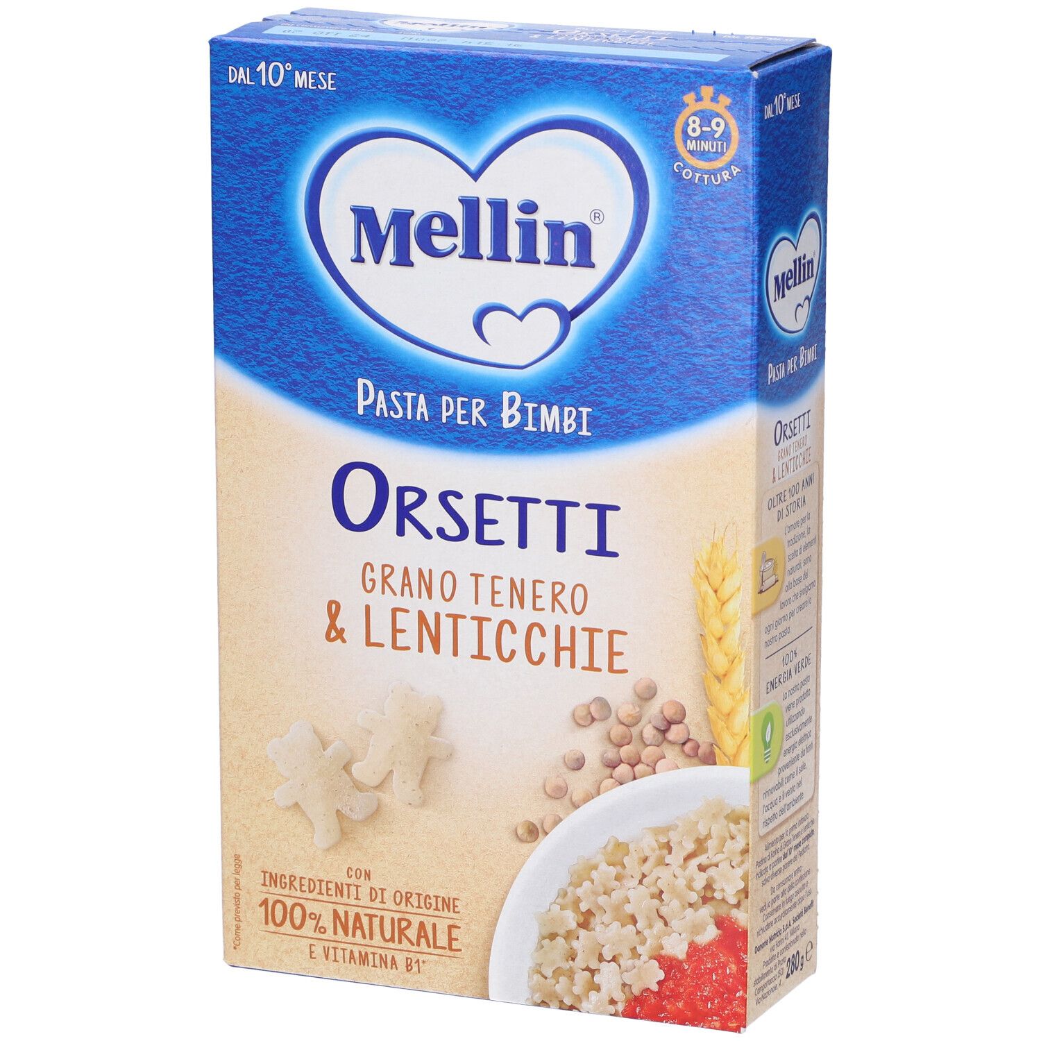 Mellin Pasta Per Bimbi Orsetti Grano Tenero & Lenticchie 280 g Altro