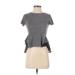 Free People Short Sleeve T-Shirt: Gray Tops - Women's Size X-Small