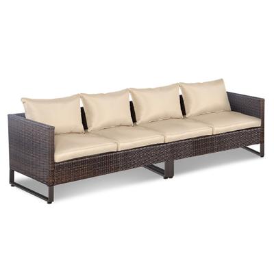 Costway 2 Pieces Patio Furniture Sofa Set with Cus...