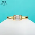 AnuJewel 1 Carat Emerald Cut D Color Moissanite Ring 925 Sterling Silver Engagement Wedding Rings