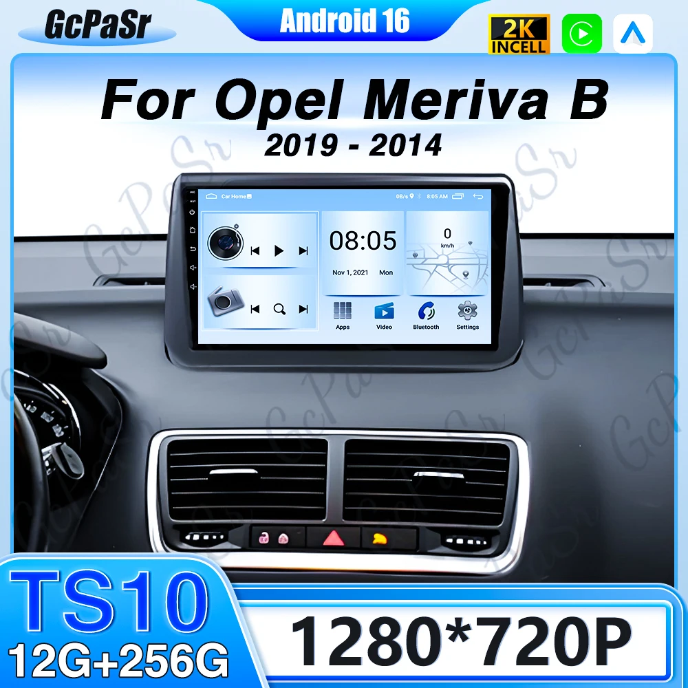 Android 16 Für Opel Meriva B 2009-2014 Auto Radio Multimedia Video Player Navigation GPS Android 13 Keine 2din dvd WIFI