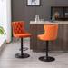 Modern Swivel Velvet Barstools with Adjustable Height from and Cluster Back for Home Pub and Kitchen Island, Set of 2