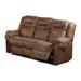 Betty 86 Inch Power Reclining Sofa, Pull Tab, Brown Breathable Leather