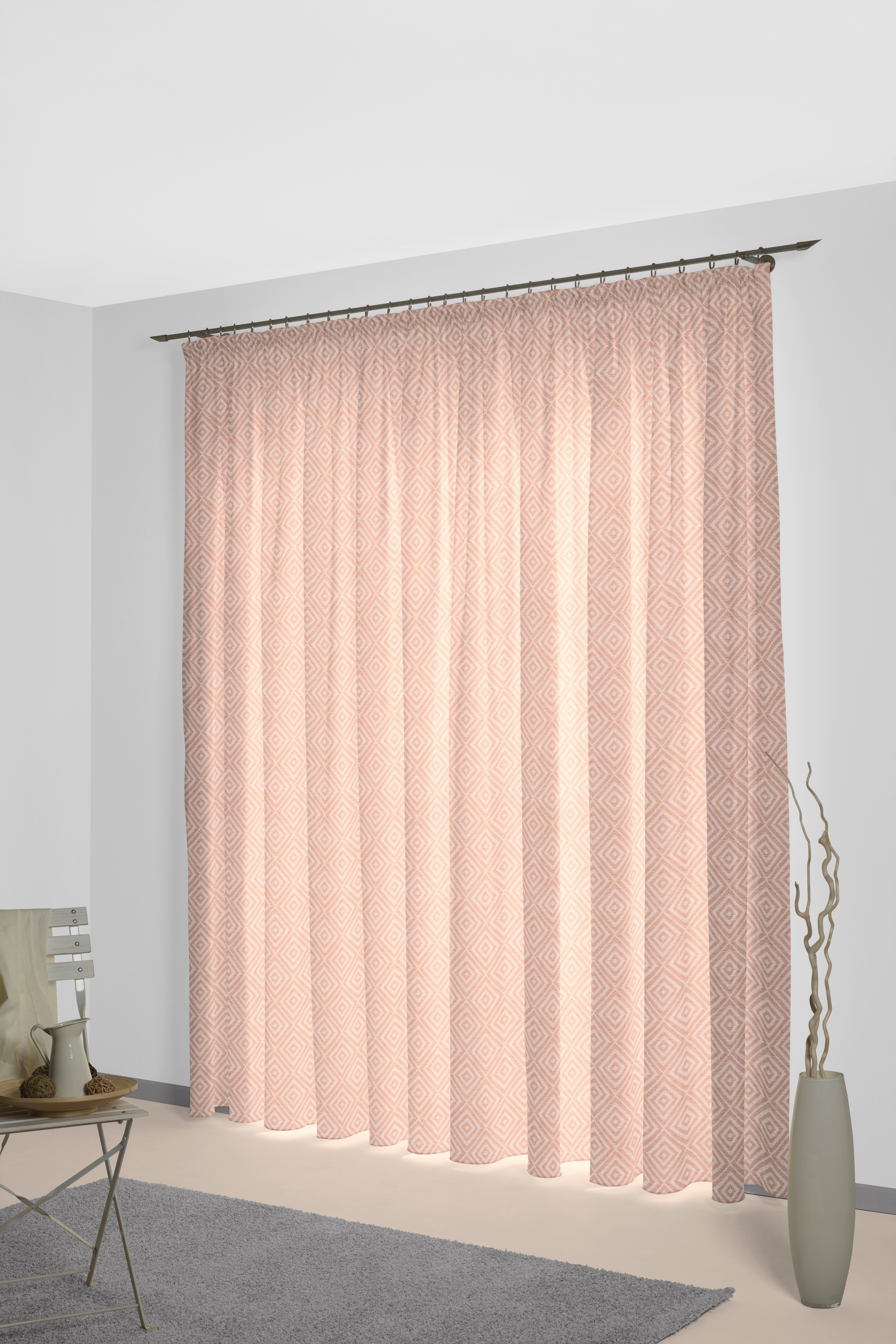 Vorhang WIRTH "Telfort" Gr. 2, orange (terra), B:132cm H:175cm, Jacquard, Baumwolle, Polyester, Gardinen Image