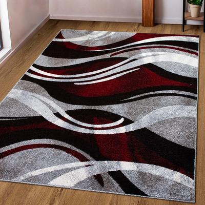 Teppich MY HOME "Joas" Gr. 2, rot, B:80cm H:9mm L:150cm, Kunstfaser, Teppiche, besonders weicher Kurzflor in modernem Wellen Muster, leichter Glanz Image