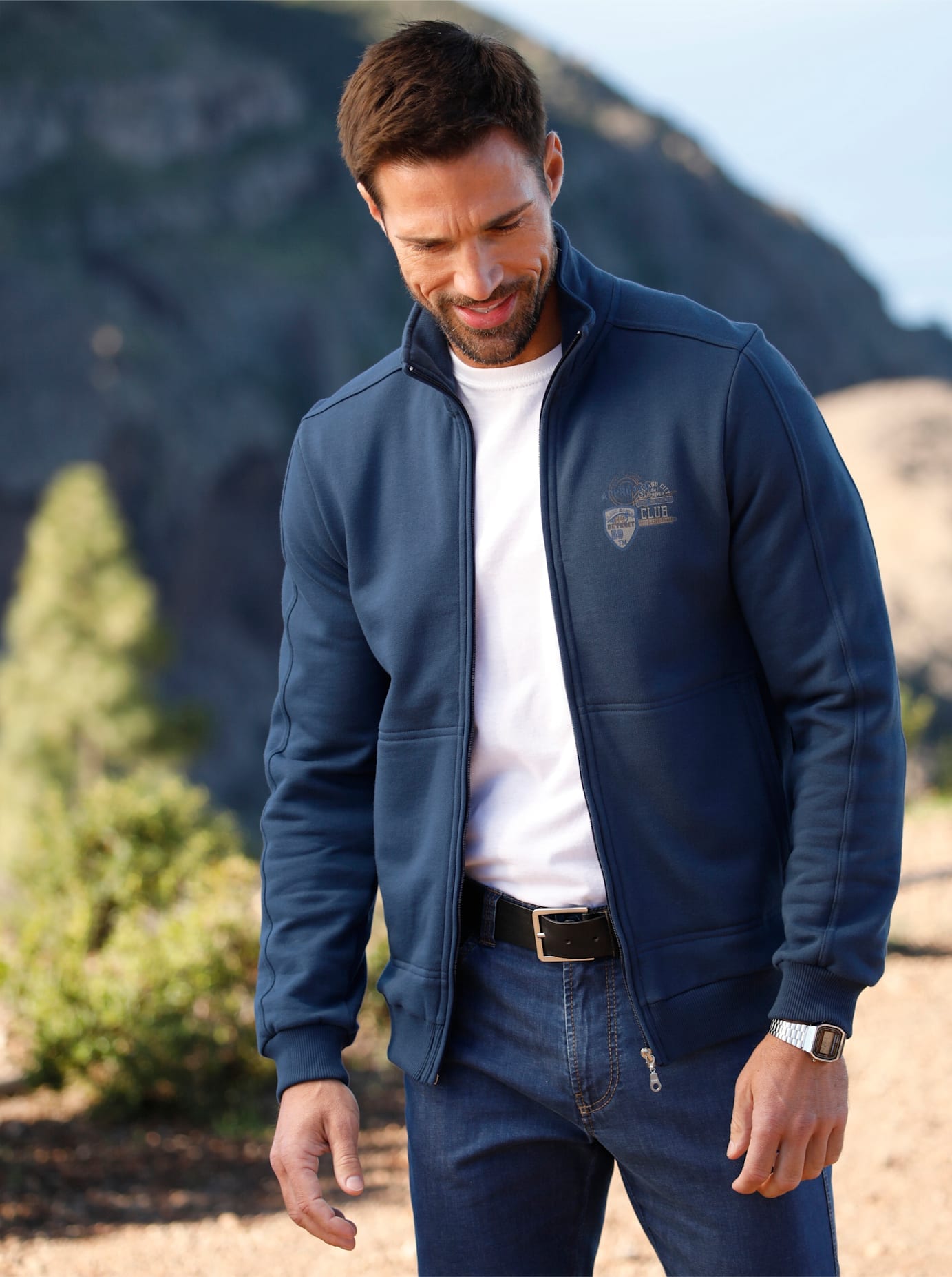 Sweatjacke CATAMARAN, Herren, Gr. 48/50, blau (dunkelblau), 100% Baumwolle, Sweatjacken Image