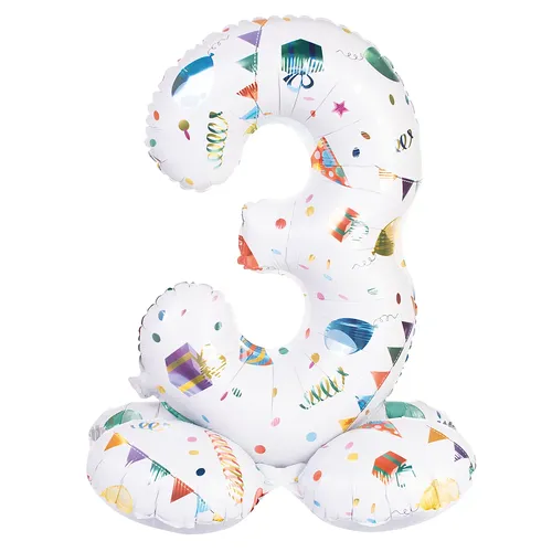 Ballon en forme de chiffre ""3"", tenant debout