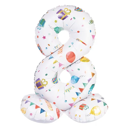 Ballon en forme de chiffre ""8"", tenant debout