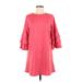 Simply Southern Casual Dress - Shift: Pink Solid Dresses - Women's Size Medium