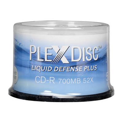 PlexDisc 700MB CD-R Glossy White Inkjet Printable Discs with Liquid Defense Plus (Sp PLEX/641-C04