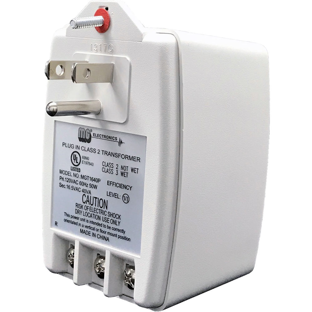 MG Electronics 16.5 VAC 40VA Class II Power Supply with Screw Terminal Output and Auto-Res MGT-1640P