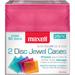 Maxell Double Slim Color Jewel Case (25-Pack) 190131OD