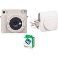 FUJIFILM INSTAX SQUARE SQ1 Instant Film Camera with Case and Film Kit (Chalk White) 16670522