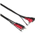 Hosa Technology 2 RCA Male to 2 RCA Angled Male with Ground Strap Dual Audio DJ Cable - 3.3 CRA-201DJ