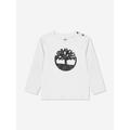 Timberland Baby Boys Long Sleeve Logo T-shirt In White Size 3 Yrs