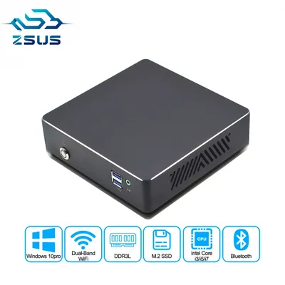 ZSUS-Mini PC Intel Core i3/i5/i7 8 Go de RAM 256 Go système Windows 10 compatible HDMI VGA