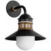 Admiralty 1-Light Outdoor Wall Sconce - Black/Antique Brass