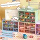 9 Grid Drawer Type Storage Box Small Cosmetic Plastic Organizers Box Kawaii Student Desk Stationery
