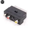 1pcs 3 RGB Scart Composite RCA SVHS S-Video AV TV Audio For Video DVD VCR Recorder mini Adapter