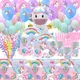 Rainbow Unicorn Party Supplies Set Balloon Disposable Tableware Paper Cup Tablecloth For Girls