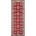 Red Geometric Kazak Oriental Runner Rug Handmade Wool Carpet - 2'8" x 9'4"