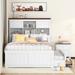 Solid Pine Storage Platform Bed with Bookcase Headboard and Trundle