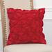 Rizzy Home Red Wool Felt Botanical Petals Throw Pillow Cover - 18" x 18"