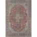 Distressed Geometric Tabriz Persian Vintage Rug Handmade Wool Carpet - 9'10" x 12'8"