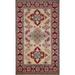 Geometric Kazak Oriental Foyer Area Rug Handmade Wool Carpet - 4'0" x 6'8"