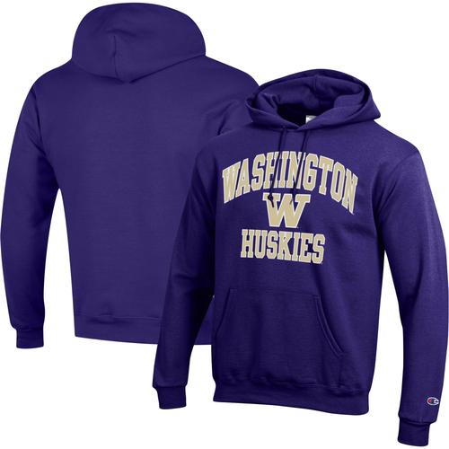 Herren-Pullover-Hoodie der Washington Huskies High Motor von Champion in Lila