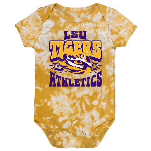 Goldfarbener LSU Tigers Lil Rocker Batik-Body für Neugeborene und Kleinkinder