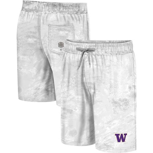 Colosseum White Washington Huskies Realtree Aspect Ohana Badeshorts für Herren