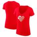 Women's G-III 4Her by Carl Banks Scarlet San Francisco 49ers Heart Graphic V-Neck Fitted T-Shirt