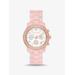 Michael Kors Runway Pavé Rose Gold-Tone and Blush Acetate Watch Pink One Size