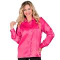 Widmann - Satin Bluse für Damen, 70er Jahre Disco Fever, Retro Style, Schlagermove, Party Shirt, Damenhemd