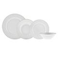 Karaca Rebeca Porcelain Dinner Set for 6 People - 24-Piece Crockery Set with Plates and Bowls Set, Round Dinnerware Set & White Gold Dinner Set