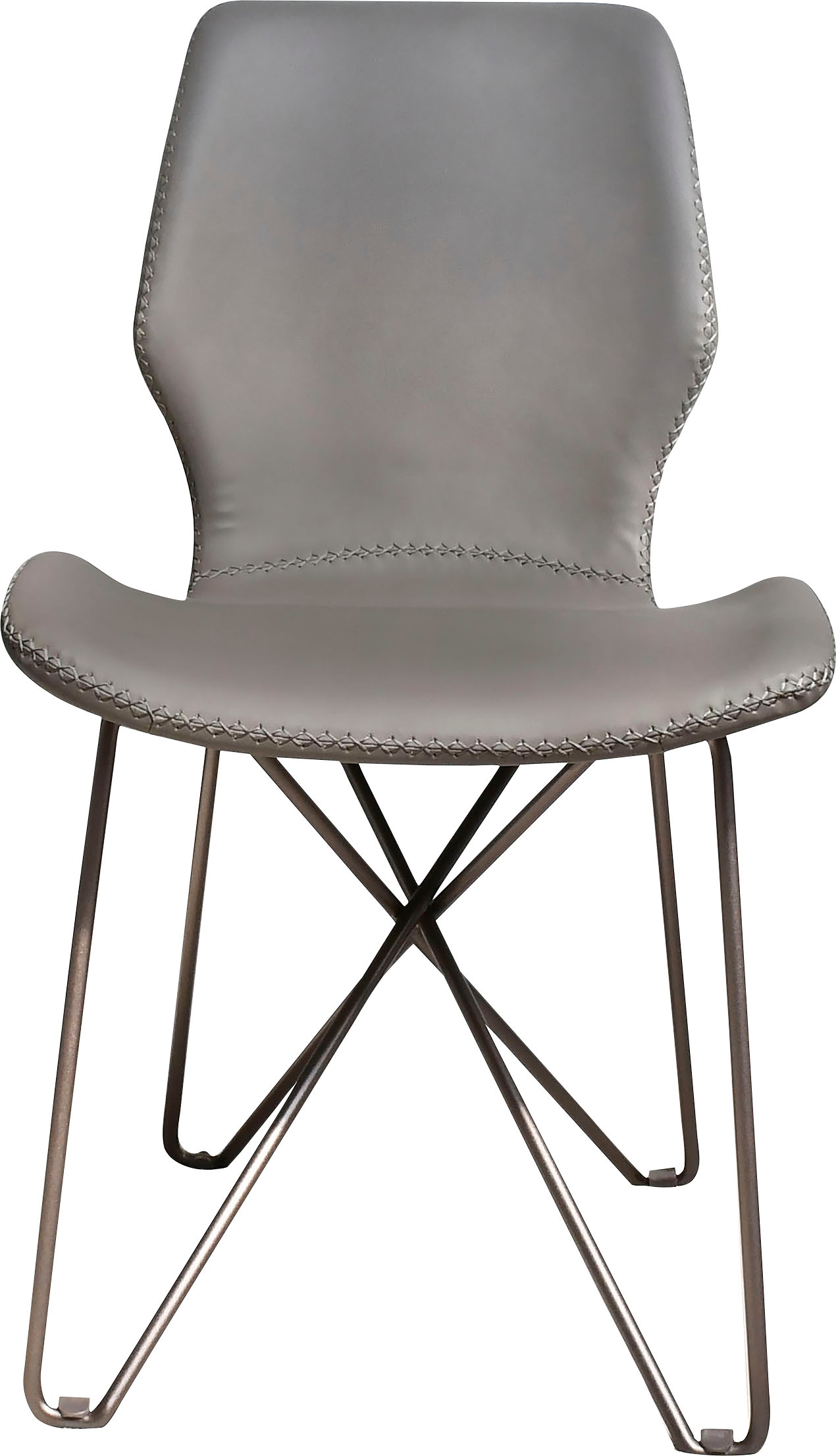 Esszimmerstuhl LEONIQUE "Layla", grau (grau, grau), B:47cm H:86cm T:57cm, Stühle, Esszimmerstuhl, grau, Schalenstuhl, schwarze Rohrbeine, modern