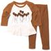 Girls Infant Wes & Willy Texas Orange/White Longhorns Balloon Raglan 3/4-Sleeve T-Shirt Leggings Set